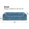 FurHaven Dog Bed Cover Replacement, Sofa-Style Design with Soft, Breathable Fabric for Cozy Comfort, Machine Washable, Jumbo Plus XXL, Plush & Velvet Waves, Brownstone((Faux Fur & Velvet) Harbor Blue)