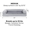 FurHaven Dog Bed Cover Replacement, Sofa-Style Design with Soft, Breathable Fabric for Cozy Comfort, Machine Washable, Jumbo Plus XXL, Plush & Velvet Waves, Brownstone(Gray)