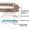 FurHaven Dog Bed Cover Replacement, Sofa-Style Design with Soft, Breathable Fabric for Cozy Comfort, Machine Washable, Jumbo Plus XXL, Plush & Velvet Waves, Brownstone((Sherpa & Chenille) Cream)
