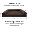 FurHaven Dog Bed Cover Replacement, Sofa-Style Design with Soft, Breathable Fabric for Cozy Comfort, Machine Washable, Jumbo Plus XXL, Plush & Velvet Waves, Brownstone(Coffee (Sherpa & Chenille))