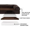 FurHaven Dog Bed Cover Replacement, Sofa-Style Design with Soft, Breathable Fabric for Cozy Comfort, Machine Washable, Jumbo Plus XXL, Plush & Velvet Waves, Brownstone(Coffee (Sherpa & Chenille))