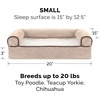 FurHaven Dog Bed Cover Replacement, Sofa-Style Design with Soft, Breathable Fabric for Cozy Comfort, Machine Washable, Jumbo Plus XXL, Plush & Velvet Waves, Brownstone((Sherpa & Chenille) Cream)