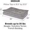 FurHaven Dog Bed Cover Replacement, Sofa-Style Design with Soft, Breathable Fabric for Cozy Comfort, Machine Washable, Jumbo Plus XXL, Plush & Velvet Waves, Brownstone(Pillow Top – Minky Plush & Suede (Titanium Gray))