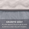 FurHaven Dog Bed Cover Replacement, Sofa-Style Design with Soft, Breathable Fabric for Cozy Comfort, Machine Washable, Jumbo Plus XXL, Plush & Velvet Waves, Brownstone(Granite Gray)