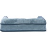 FurHaven Dog Bed Cover Replacement, Sofa-Style Design with Soft, Breathable Fabric for Cozy Comfort, Machine Washable, Jumbo Plus XXL, Plush & Velvet Waves, Brownstone((Faux Fur & Velvet) Harbor Blue)