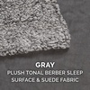 FurHaven Dog Bed Cover Replacement, Sofa-Style Design with Soft, Breathable Fabric for Cozy Comfort, Machine Washable, Jumbo Plus XXL, Plush & Velvet Waves, Brownstone(Blanket Top – Berber & Suede (Gray))