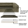 FurHaven Dog Bed Cover Replacement, Sofa-Style Design with Soft, Breathable Fabric for Cozy Comfort, Machine Washable, Jumbo Plus XXL, Plush & Velvet Waves, Brownstone((Faux Fur & Velvet) Dark Sage)