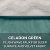 FurHaven Dog Bed Cover Replacement, Sofa-Style Design with Soft, Breathable Fabric for Cozy Comfort, Machine Washable, Jumbo Plus XXL, Plush & Velvet Waves, Brownstone(Celadon Green)