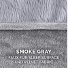 FurHaven Dog Bed Cover Replacement, Sofa-Style Design with Soft, Breathable Fabric for Cozy Comfort, Machine Washable, Jumbo Plus XXL, Plush & Velvet Waves, Brownstone((Faux Fur & Velvet) Smoke Gray)