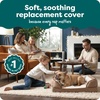 FurHaven Dog Bed Cover Replacement, Sofa-Style Design with Soft, Breathable Fabric for Cozy Comfort, Machine Washable, Large, Plush & Velvet Waves, Celadon Green(Brownstone)