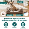 FurHaven Dog Bed Cover Replacement, Sofa-Style Design with Soft, Breathable Fabric for Cozy Comfort, Machine Washable, Large, Plush & Velvet Waves, Celadon Green(Brownstone)
