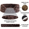 FurHaven Dog Bed for Small Dogs, Oval Lounger with Soft Pillow Cushion Insert for Cozy Comfort, Removable Washable Cover, Small, Faux Fur & Suede, Gray(Peluche chocolate.)