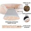 FurHaven Dog Bed for Small Dogs, Oval Lounger with Soft Pillow Cushion Insert for Cozy Comfort, Removable Washable Cover, Small, Faux Fur & Suede, Gray(Plush Cream)