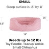FurHaven Dog Bed for Small Dogs, Oval Lounger with Soft Pillow Cushion Insert for Cozy Comfort, Removable Washable Cover, Small, Faux Fur & Suede, Gray(Plush Pink)
