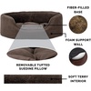 FurHaven Dog Bed for Small Dogs, Oval Lounger with Soft Pillow Cushion Insert for Cozy Comfort, Removable Washable Cover, Small, Faux Fur & Suede, Gray(Terry & Suede Espresso)