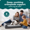 FurHaven Orthopedic Dog Bed for Large Dogs, L-Shaped Chaise Contour Mattress with Solid Orthopedic Foam Slab for Joint Support, Removable Washable Cover, Jumbo Plus XXL, Faux Fur & Suede, Espresso(Stone Gray)