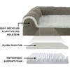 FurHaven Orthopedic Dog Bed for Large Dogs, L-Shaped Chaise Contour Mattress with Solid Orthopedic Foam Slab for Joint Support, Removable Washable Cover, Jumbo Plus XXL, Faux Fur & Suede, Espresso(Dark Sage)