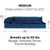 FurHaven Orthopedic Dog Bed for Large Dogs, L-Shaped Chaise Contour Mattress with Solid Orthopedic Foam Slab for Joint Support, Removable Washable Cover, Jumbo Plus XXL, Faux Fur & Suede, Espresso(Deep Sapphire)