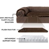 FurHaven Orthopedic Dog Bed for Large Dogs, L-Shaped Chaise Contour Mattress with Solid Orthopedic Foam Slab for Joint Support, Removable Washable Cover, Jumbo Plus XXL, Faux Fur & Suede, Espresso(Dino Toy + Sable Brown)