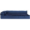 FurHaven Orthopedic Dog Bed for Large Dogs, L-Shaped Chaise Contour Mattress with Solid Orthopedic Foam Slab for Joint Support, Removable Washable Cover, Jumbo Plus XXL, Faux Fur & Suede, Espresso(Deep Sapphire)