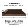 FurHaven Orthopedic Dog Bed for Large Dogs, L-Shaped Chaise Contour Mattress with Solid Orthopedic Foam Slab for Joint Support, Removable Washable Cover, Jumbo Plus XXL, Faux Fur & Suede, Espresso(Rooster Toy + Sable Brown)