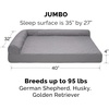 FurHaven Orthopedic Dog Bed for Large Dogs, L-Shaped Chaise Contour Mattress with Solid Orthopedic Foam Slab for Joint Support, Removable Washable Cover, Jumbo Plus XXL, Faux Fur & Suede, Espresso(Titanium)