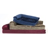 FurHaven Orthopedic Dog Bed for Large Dogs, L-Shaped Chaise Contour Mattress with Solid Orthopedic Foam Slab for Joint Support, Removable Washable Cover, Jumbo Plus XXL, Faux Fur & Suede, Espresso(Deep Sapphire)