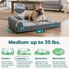FurHaven Orthopedic Dog Bed for Large Dogs, L-Shaped Chaise Contour Mattress with Solid Orthopedic Foam Slab for Joint Support, Removable Washable Cover, Jumbo Plus XXL, Faux Fur & Suede, Espresso(Stone Gray)