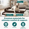FurHaven Orthopedic Dog Bed for Large Dogs, L-Shaped Chaise Contour Mattress with Solid Orthopedic Foam Slab for Joint Support, Removable Washable Cover, Jumbo Plus XXL, Faux Fur & Suede, Espresso(Espresso)