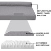 FurHaven Orthopedic Dog Bed for Large Dogs, L-Shaped Chaise Contour Mattress with Solid Orthopedic Foam Slab for Joint Support, Removable Washable Cover, Jumbo Plus XXL, Faux Fur & Suede, Espresso(Titanium)