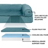 FurHaven Orthopedic Dog Bed for Large Dogs, Sofa-Style with Cool Gel-Top Foam with a Solid Orthopedic Foam Base for Joint Support, Removable Washable Cover, Jumbo XL, Plush & Suede, Gray(Deep Pool)