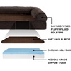 FurHaven Orthopedic Dog Bed for Large Dogs, Sofa-Style with Cool Gel-Top Foam with a Solid Orthopedic Foam Base for Joint Support, Removable Washable Cover, Jumbo XL, Plush & Suede, Gray(Coffee)