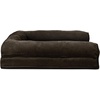 FurHaven Orthopedic Dog Bed for Large Dogs, Sofa-Style with Cool Gel-Top Foam with a Solid Orthopedic Foam Base for Joint Support, Removable Washable Cover, Jumbo XL, Plush & Suede, Gray(Espresso)