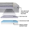 FurHaven Orthopedic Dog Bed for Large Dogs, Sofa-Style with Cool Gel-Top Foam with a Solid Orthopedic Foam Base for Joint Support, Removable Washable Cover, Jumbo XL, Plush & Suede, Gray(Smoke Gray)