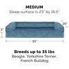 FurHaven Orthopedic Dog Bed for Large Dogs, Sofa-Style with Cool Gel-Top Foam with a Solid Orthopedic Foam Base for Joint Support, Removable Washable Cover, Jumbo XL, Plush & Suede, Gray(Harbor Blue)