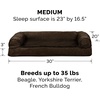 FurHaven Orthopedic Dog Bed for Large Dogs, Sofa-Style with Cool Gel-Top Foam with a Solid Orthopedic Foam Base for Joint Support, Removable Washable Cover, Jumbo XL, Plush & Suede, Gray(Espresso)