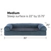 FurHaven Orthopedic Dog Bed for Large Dogs, Sofa-Style with Cool Gel-Top Foam with a Solid Orthopedic Foam Base for Joint Support, Removable Washable Cover, Jumbo XL, Plush & Suede, Gray(Orion Blue)