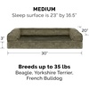FurHaven Orthopedic Dog Bed for Large Dogs, Sofa-Style with Cool Gel-Top Foam with a Solid Orthopedic Foam Base for Joint Support, Removable Washable Cover, Jumbo XL, Plush & Suede, Gray(Dark Sage)