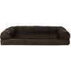 FurHaven Orthopedic Dog Bed for Large Dogs, Sofa-Style with Cool Gel-Top Foam with a Solid Orthopedic Foam Base for Joint Support, Removable Washable Cover, Jumbo XL, Plush & Suede, Gray(Espresso)