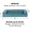 FurHaven Orthopedic Dog Bed for Large Dogs, Sofa-Style with Cool Gel-Top Foam with a Solid Orthopedic Foam Base for Joint Support, Removable Washable Cover, Jumbo XL, Plush & Suede, Gray(Deep Pool)