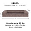 FurHaven Orthopedic Dog Bed for Large Dogs, Sofa-Style with Cool Gel-Top Foam with a Solid Orthopedic Foam Base for Joint Support, Removable Washable Cover, Jumbo XL, Plush & Suede, Gray(Driftwood Brown)