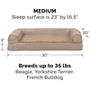 FurHaven Orthopedic Dog Bed for Large Dogs, Sofa-Style with Cool Gel-Top Foam with a Solid Orthopedic Foam Base for Joint Support, Removable Washable Cover, Jumbo XL, Plush & Suede, Gray(Almondine)