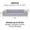 FurHaven Orthopedic Dog Bed for Large Dogs, Sofa-Style with Cool Gel-Top Foam with a Solid Orthopedic Foam Base for Joint Support, Removable Washable Cover, Jumbo XL, Plush & Suede, Gray(Smoke Gray)