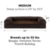 FurHaven Orthopedic Dog Bed for Large Dogs, Sofa-Style with Cool Gel-Top Foam with a Solid Orthopedic Foam Base for Joint Support, Removable Washable Cover, Jumbo XL, Plush & Suede, Gray(Coffee)