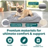 FurHaven Orthopedic Dog Bed for Medium Dogs, Luxe Lounger Contour Mattress with Solid Orthopedic Foam Slab for Joint Support, Removable Washable Cover, Medium, Faux Fur & Suede, Gray(Gray)