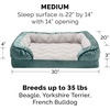 FurHaven Orthopedic Dog Bed for Medium Dogs, Perfect Comfort Sofa with Removable Bolsters with Orthopedic Egg Crate Foam for Joint Support, Washable Cover, Medium, Plush & Velvet Waves, Brownstone(Celadon Green)
