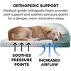 FurHaven Orthopedic Dog Bed for Medium Dogs, Perfect Comfort Sofa with Removable Bolsters with Orthopedic Egg Crate Foam for Joint Support, Washable Cover, Medium, Plush & Velvet Waves, Brownstone(Celadon Green)