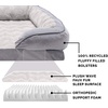 FurHaven Orthopedic Dog Bed for Medium Dogs, Perfect Comfort Sofa with Removable Bolsters with Orthopedic Egg Crate Foam for Joint Support, Washable Cover, Medium, Plush & Velvet Waves, Brownstone(Granite Gray)