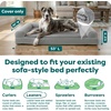 FurHaven Replacement Dog Bed Cover, Sofa-Style Design with Ultra-Plush Sleep Surface for Protecting Pet Mattresses, Zippered & Machine Washable, Jumbo Plus XXL, Plush & Suede, Gray