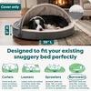 FurHaven Replacement Dog Bed Cover for Sherpa & Suede Snuggery, Fits Cool Gel-Top Foam Beds & Solid Orthopedic Foam Beds, Machine Washable, Jumbo XL (44 inch), Gray(Faux Lambswool & Suede Gray)